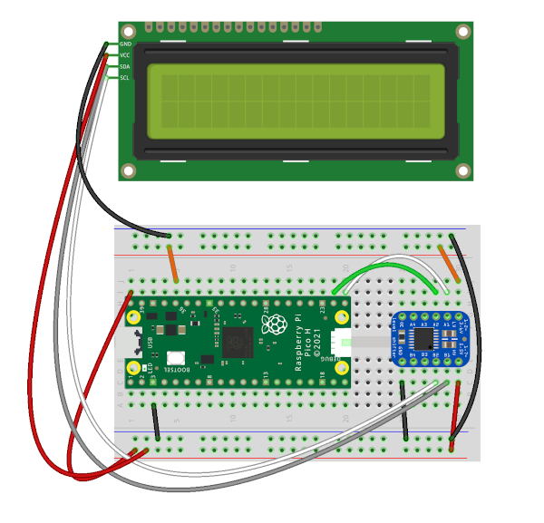 Raspberry Pi Pico with I2C backpack using PCF8574