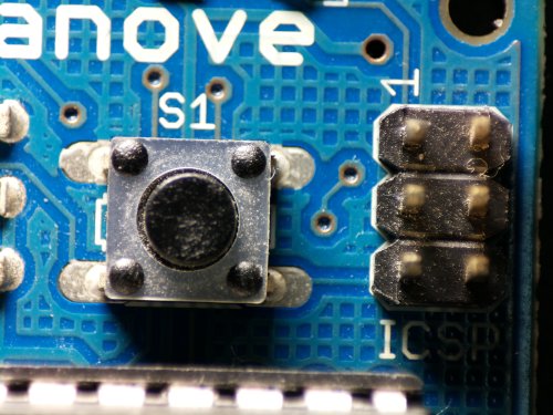 Photo of an Arduino taken with a Raspberry Pi High Quality camera and a microscope