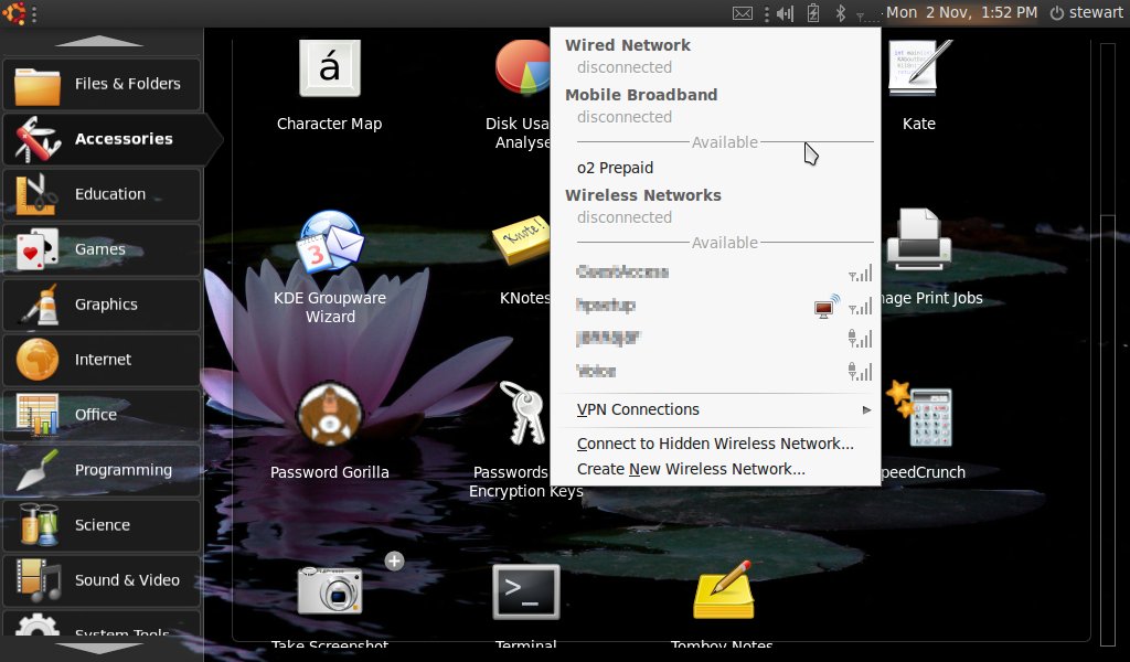 Networking tray icon on Ubuntu Netbook Remix