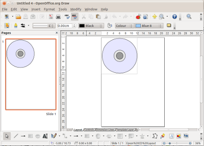 OpenOffice.org Draw with Epson CD Print template