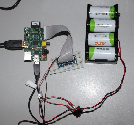 Raspberry Pi running on D-size batteries