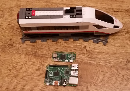 Raspberry Pi, pizero and a lego train