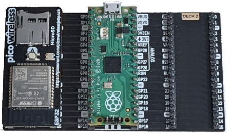 Raspberry Pi Pico with Pico Wireless on a Pico Omnibus from Pimoroni