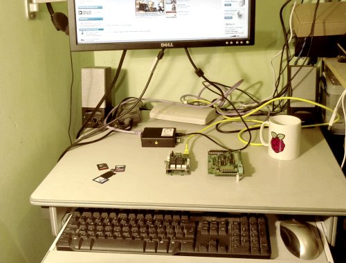 Computer desk photo taken with the Raspberry Pi camera module