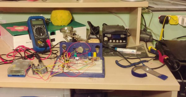 Electronics workbench - photo taken with the Raspberry Pi camera module