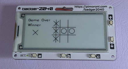 Badger 2040 Raspberry Pi Pico ID Badge with Tic-Tac-Toe games