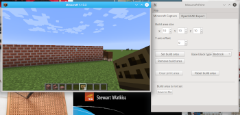 Screen shot of Minecraft and Minecraft Print utility program