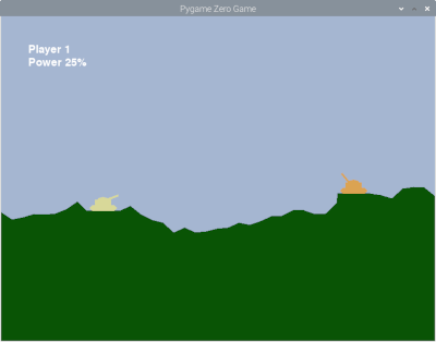 Tank game created in Pygame Zero on a Raspberry Pi