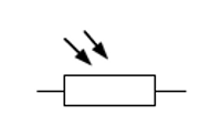 Circuit symbol for a light dependent resistor