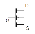 ISO / European circuit symbol for a MOSFET