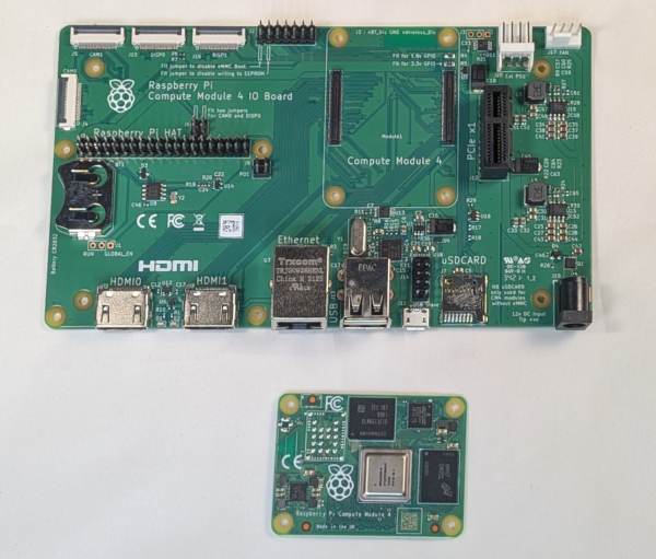 Raspberry Pi compute module 4 and IO board