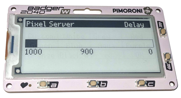 Badger 2040W with e-ink display and slider menu
