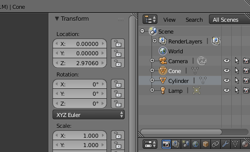 Transform position of object accurately in Blender