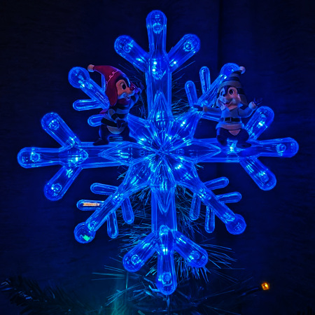 Disney Chip 'N Dale Christmas Tree Topper Star Snowflake controlled by a Raspberry Pi Pico